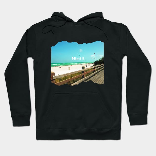 photo Miami Florida blue sky palmtree landscape USA nature lovers Hoodie by BoogieCreates